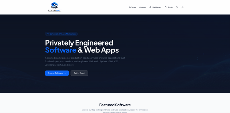 SyntriSoft website preview